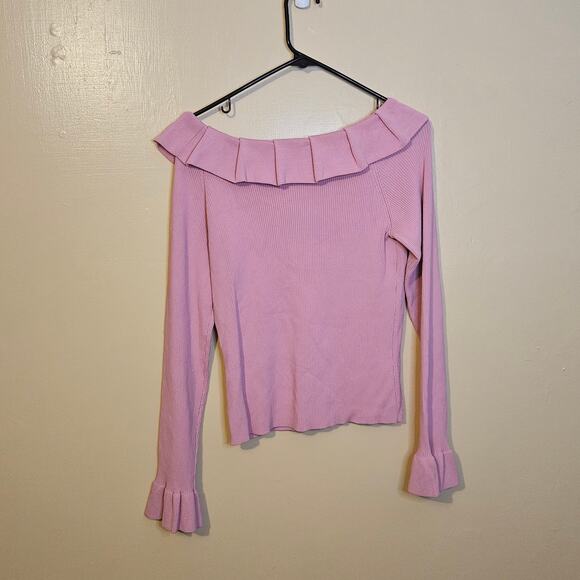 Grace Knitwear Size Medium M Light Pink Ribbed Long Sleeve Stretchy NWT NEW - Picture 3 of 9